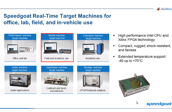 "Using Speedgoat Target Computer Hardware for Simulink Real-Time" webinar hosted by MathWorks and Speedgoat